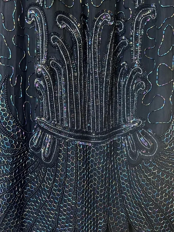 Women’s Black Beaded Midi Skirt Size Small Whimsical Fairy Goth Mermaidcore - Image 4