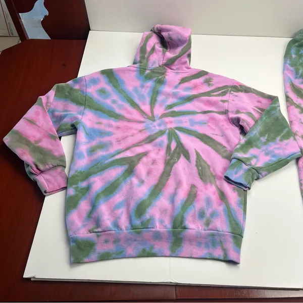 Von Dutch Rhinestone Tie Dye Jogger Hoodie Set Olive Green Pink Purple Small‎ - Image 15