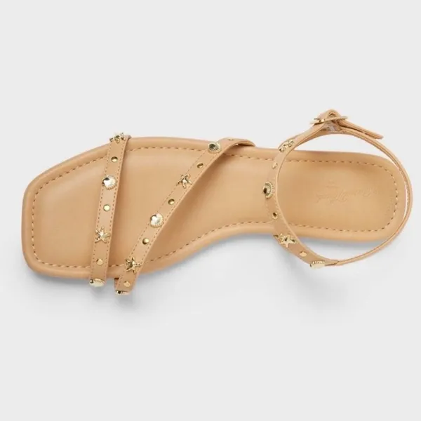 Universal Threads Womens Tan Sea Life Charm Strappy Sandals Square Toe Size 6 NEW - Image 4