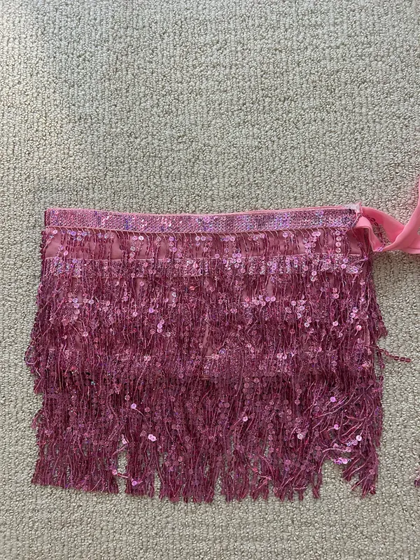 Amazon Pink Fringe Skirt - Image 2