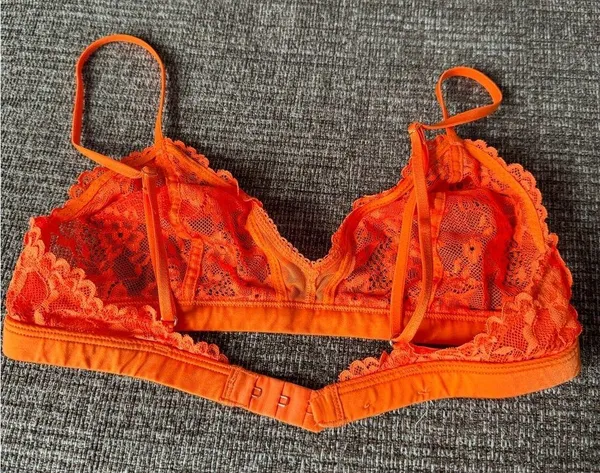 Bright Orange Lace Bralette - Image 3