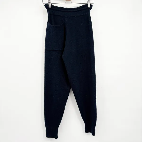 Allison New York Womens Navy Blue Wool Blend Tassel Knit Joggers Pants Size S - Image 8