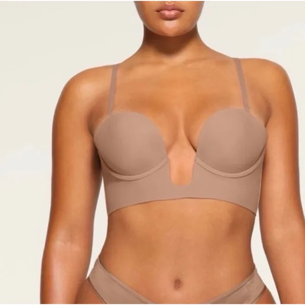 SKIMS Deep Plunge Shapewear Bra Size XS New Brown Tan - Image 7