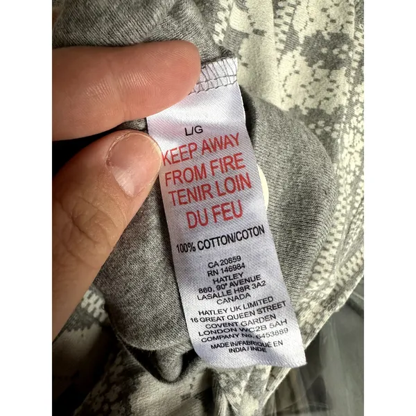Hatley X Indigo One Piece Pajamas Womens Large Gray‎ Polar Bear Nordic Trap Door - Image 6