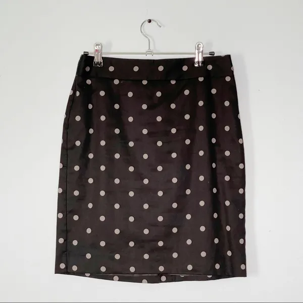 LOFT | Black & Gray Polka Dot Pencil Skirt Sz 0 - Image 2