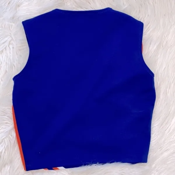 Vintage blue & orange Team Valiants cheerleader top size 36 - Image 6