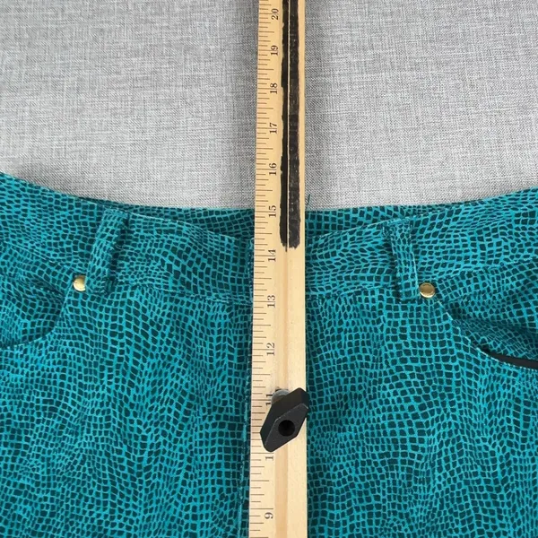 Dana Buchman Pants Womens 8 Green Animal Print Twill Slim Stretch Pockets - Image 7