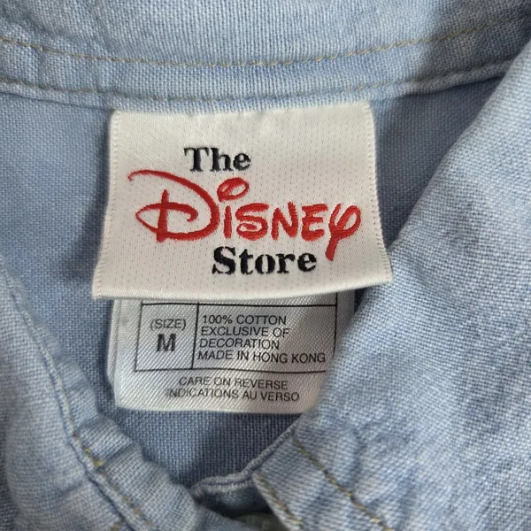 Vtg 90s Disney Store Winnie the Pooh Embroidered Chambray Shirt Button Up Sz M - Image 8