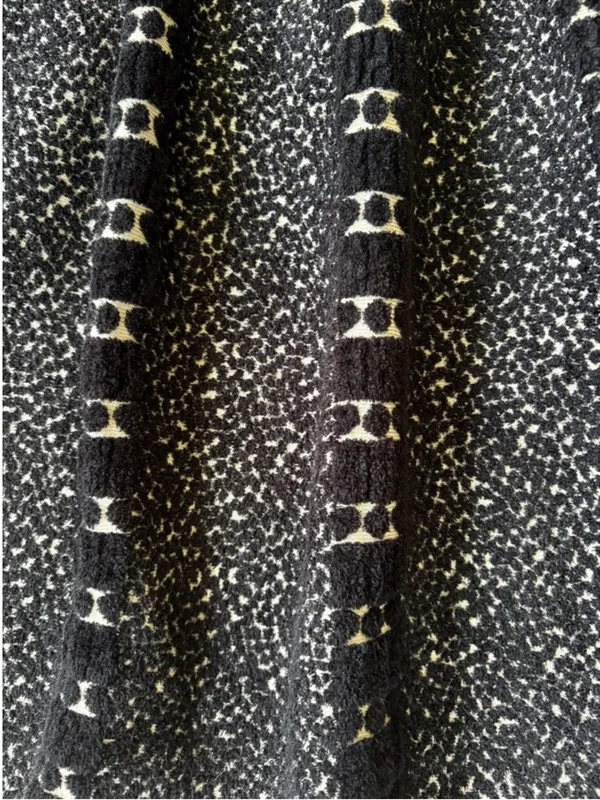 EUC Anthropologie MOTH Jacquard Knit Granite Skater Skirt Black Cream Medium - Image 4