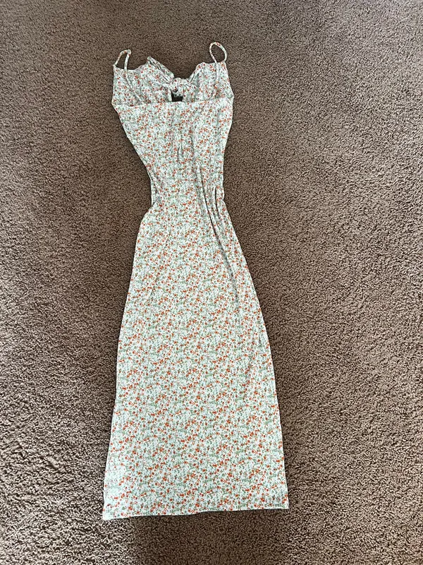 Floral Bodycon Dress Green Size M - Image 2