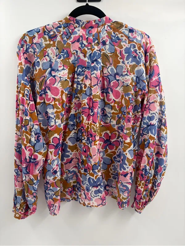 Banjanan Tuckernuck Ella Flora Floral Button-boho Front summer Blouse Shirt xs - Image 8