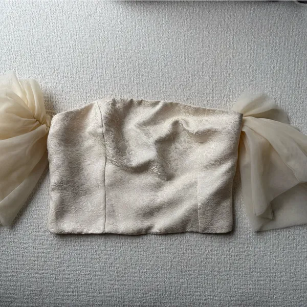 Anthropologie Sunday In Brooklyn Tulle Off The Shoulder Blouse Top Ivory Xl - Image 6