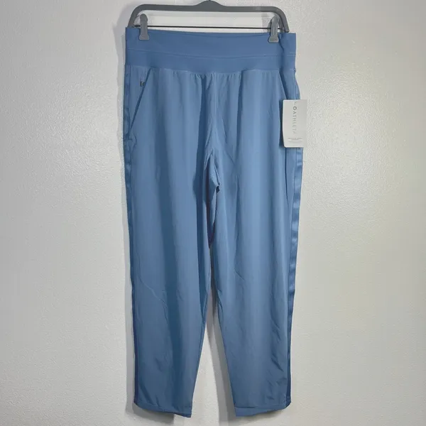 Athleta Nolita‎ Slim Tapered Crop Pants Light Blue Women 14 Pockets Relaxed Fit - Image 4