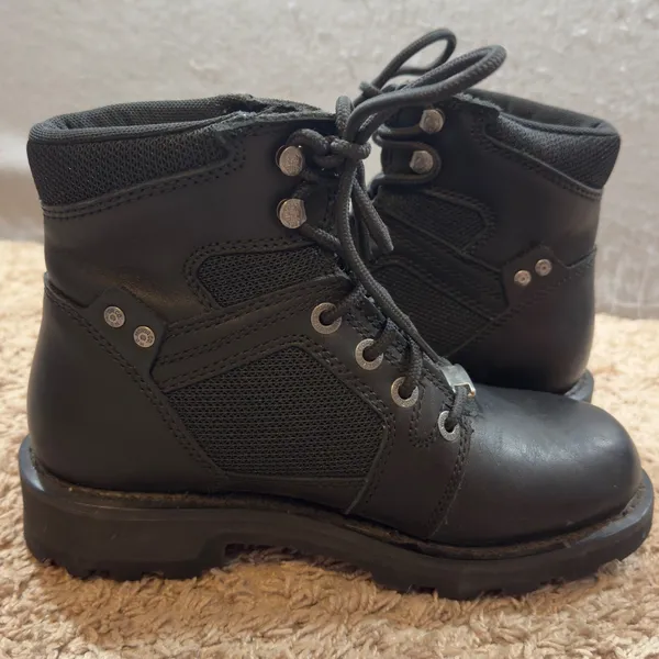 1520 | Harley-Davidson Leather Mesh Lace‎ Up Motorcycle Riding Boots Womens 6 - Image 6