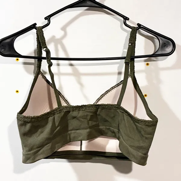 Victorias Secret Pink‎ Green Seamless Vneck Push-up Bra Lace Trim Size XL - Image 4