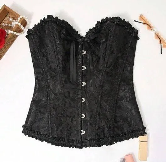 Women's Black Lace-Up Tight Body Shaper Corset - Image 5
