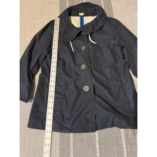 J Crew Navy Blue Cotton Waxed Look Utility Jacket Womens Size 6 - Image 2