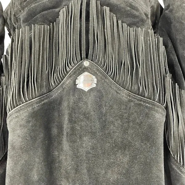 Harley-Davidson Black‎ Suede Fringe Moto Jacket Size Large - Image 6