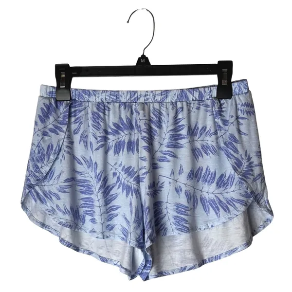 Hale Bob Pajama Shorts Women‎ Medium Blue Purple Palm Print Loungewear Casual - Image 2