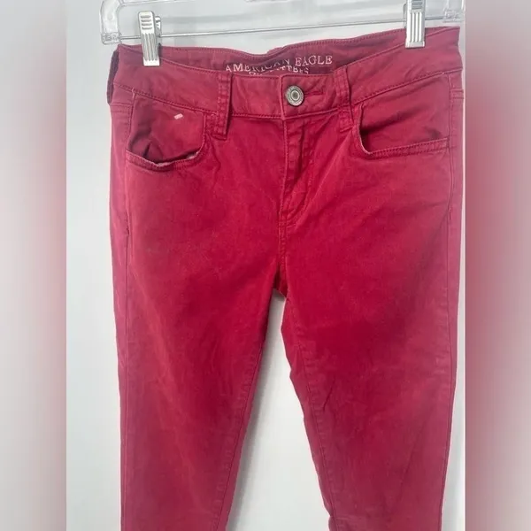 American eagle outfitters super stretch red color‎ size 4 - Image 4