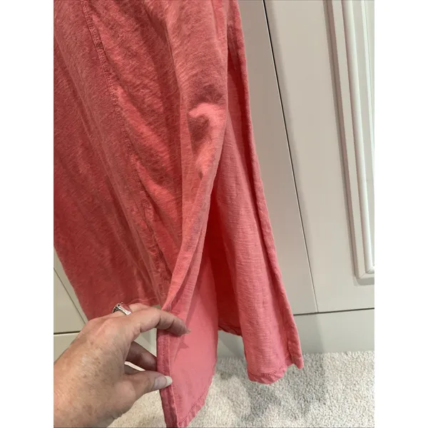 Z Supply Palisades Midi Dress Coral Pink V Neck Sleeveless Cotton Casual Resort - Image 4