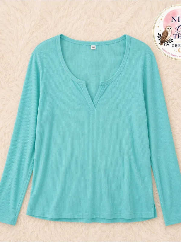 Amazon Long Sleeve V-neck Shirt ~ Women’s Size 2XL - Soft‎ Green Lightweight fabric - Image 4