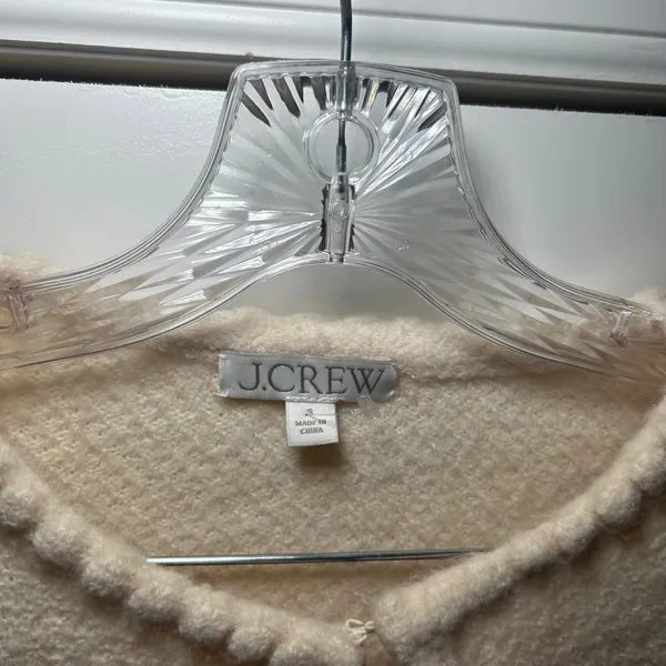 J.Crew Women Ivory Merino Wool Alpaca Blend Lady Jacket Cardigan BM246 Small - Image 2