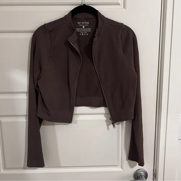 Set Active Cropped Jacket Top - Image 4