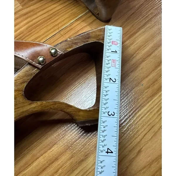 Italian Shoemakers Contesa‎ Wood Look Wedge Brown Sandals Sz 6 Made In Italy - Image 16
