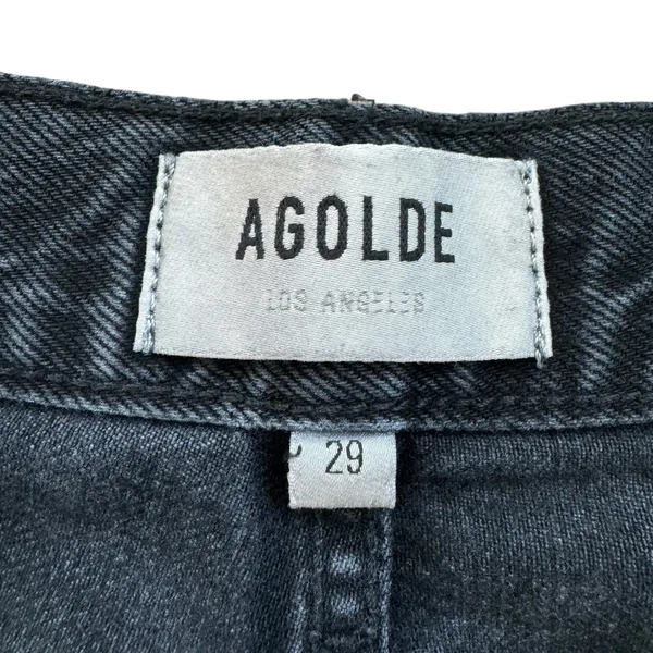 AGOLDE Riley Straight Crop Jeans Black Ripped - Image 4