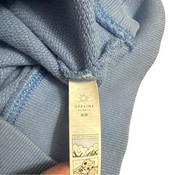 Offline by Aerie Blue Cropped Hoodie Size M - Image 7