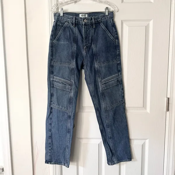 AGOLDE Cooper Cargo Denim Jeans A9120 Revolution Dark Wash 26 - Image 2