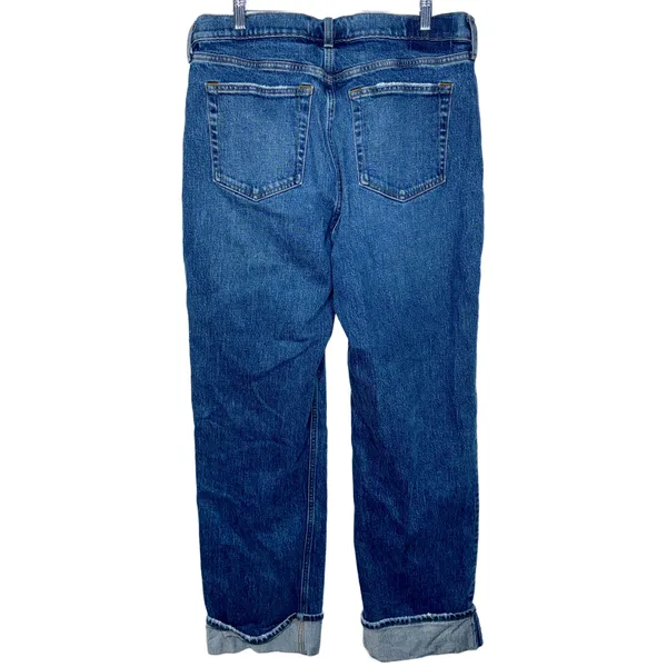 Abercrombie & Fitch Curve Love Baggy Low Rise Blue Denim Cropped Jeans Sz 30 10L - Image 2