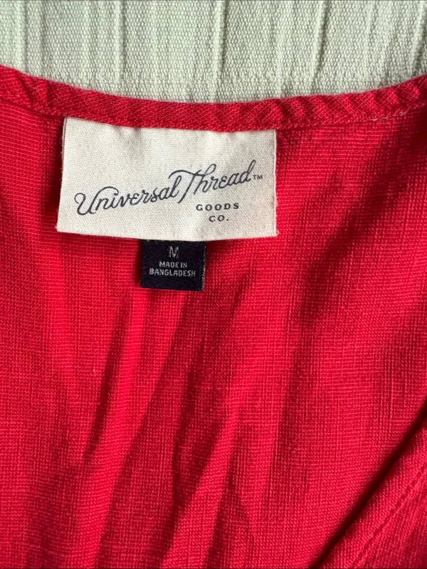 Universal Threads Red V-Neck Fit & Flare Dress - Image 6