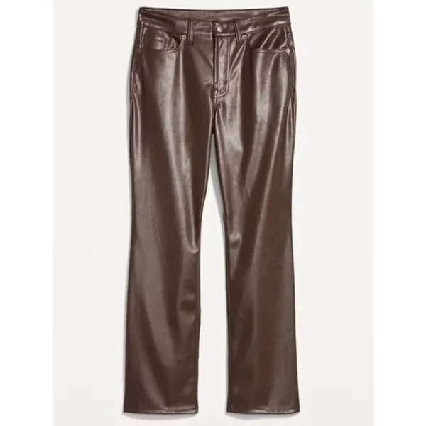 Old Navy high rise bootcut brown faux leather pants 0 - Image 2