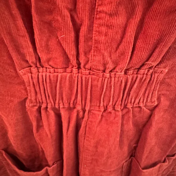 All Row Rust Red Corduroy Utility Jumpsuit Short Sleeve Zip Front PM1070 Large - Image 8