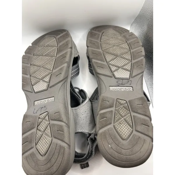 Lands End Sandals Size‎ 10B Closed Toe Gray Suede #517109 Hiking Gorpcore Sporty - Image 8
