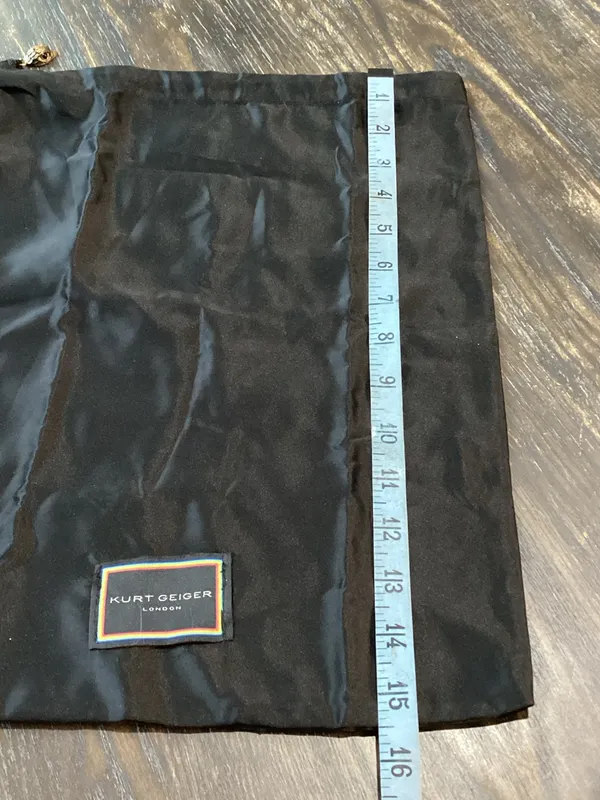 Kurt Geiger Black Satin Logo Drawstring Dust Bag - Image 5