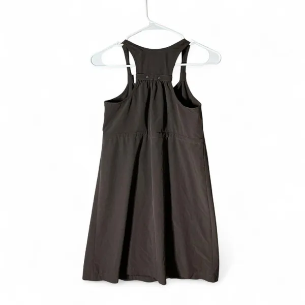 Athleta Gorpcore Racerback Mini Dress Brown Button‎ Front Drawstring Sz 2 221738 - Image 2