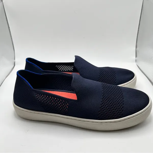 Rothy's The Sneaker Maritime Lattice Stitch Navy Slip On Shoes Women’s 9 EUC - Image 9
