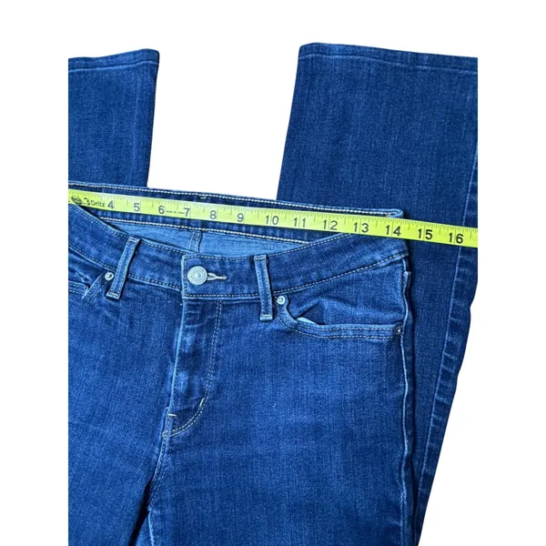 Levis 715 Bootcut Jeans Womens 29 Dark Wash Blue Denim Mid Rise Stretch 715-0001 - Image 5