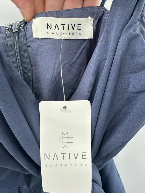 Native Daughters NWT Blue Ruffled Tiered Mini Shorts Romper‎ Size XS - Image 3