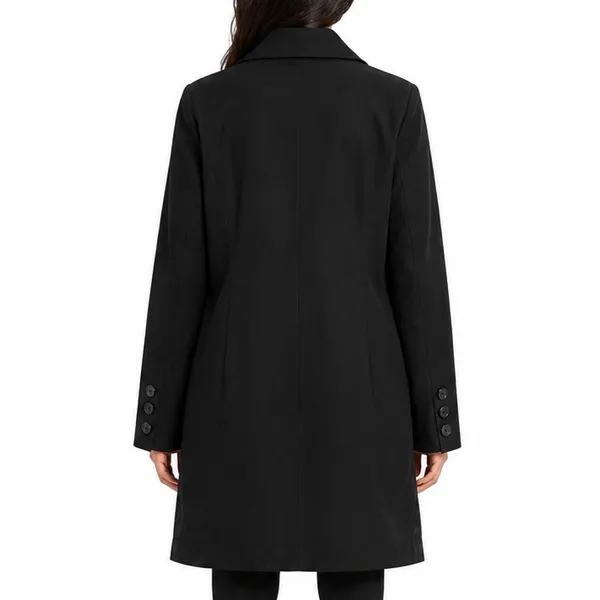 Braetan Black Single Breasted Knee Length Car Coat Women’s XL - Image 2