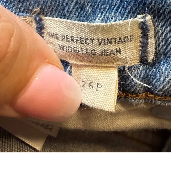 Madewell The Perfect Vintage Wide-Leg Jean 26P Blue High Rise Denim Pants - Image 4