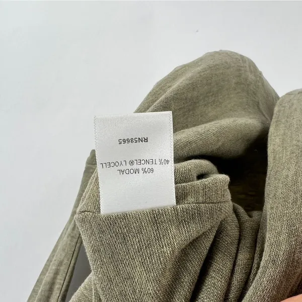 Holistia Olive Green‎ Cowl Neck 3/4 Sleeve Lightweight Soft Modal Tencel Top S - Image 6