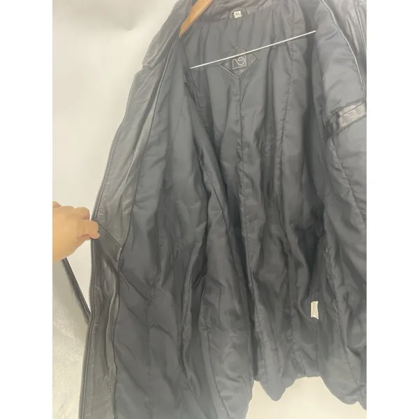 Vintage 90S‎ Black Leather Fields Coat Mens XL toggle Closure, Leather Jacket - Image 6