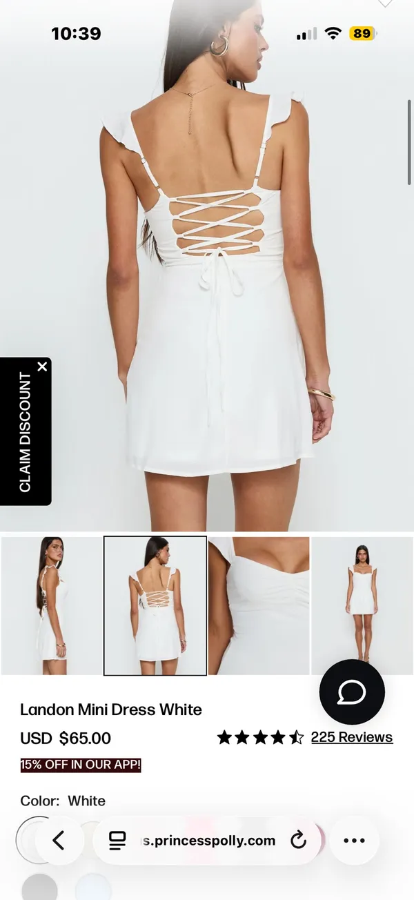 London Mini Dress White Princess Polly - Image 5