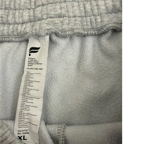 Fabletics Eco Go To Classic Sweatpants Gray Cotton Casual Joggers Women's XL - Image 5