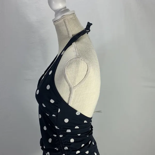 Body Maternity Halter Style Polka Dot Black and WhiteTankini Top Size Small - Image 5