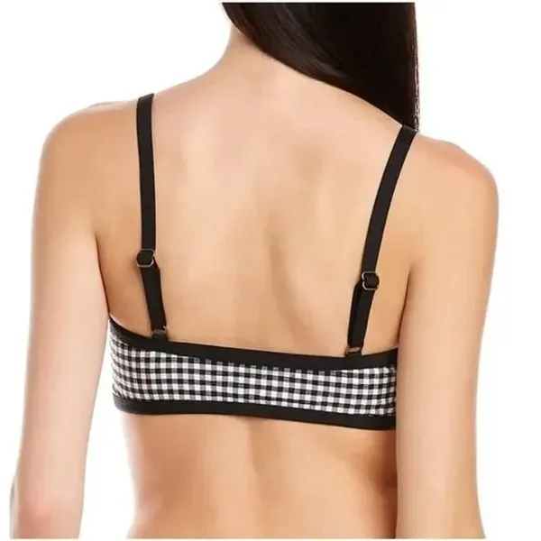 NWT Andie Swim The Cove Bikini Top Checkered Print Removable Cups L Black White - Image 4